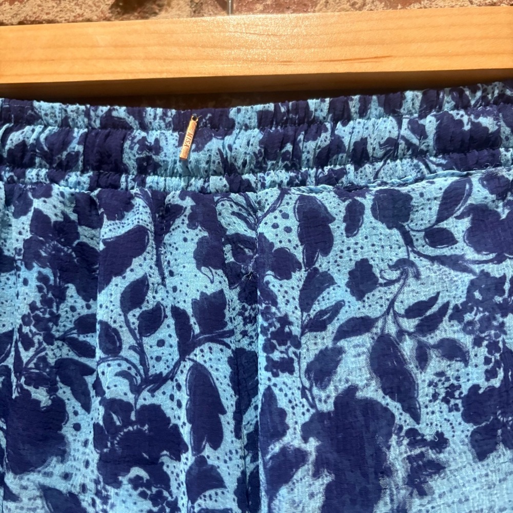 MISA Los Angeles Inca Shorts Blue Floral Ruffle Drawstring Size Small - Picture 9 of 10